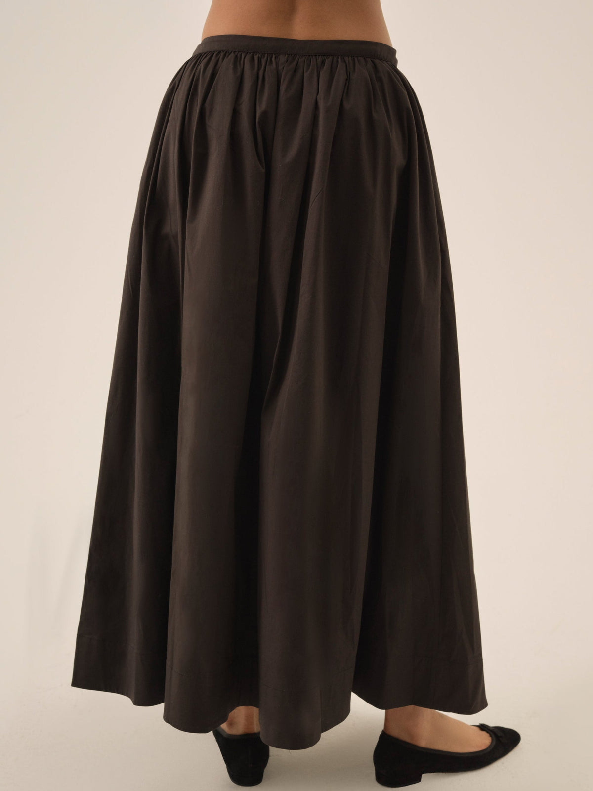Train Station Poplin Maxi Skirt - Black