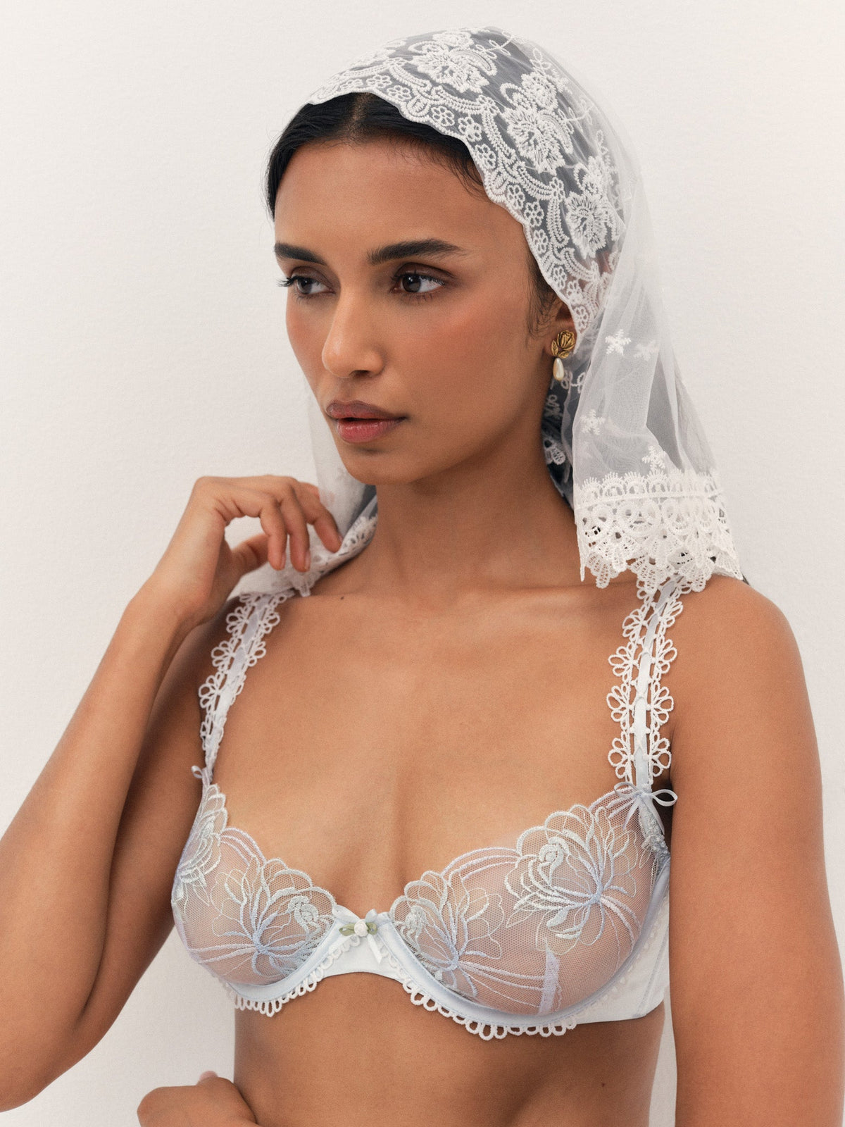 Shimmer Garden Underwire Bra - Blue