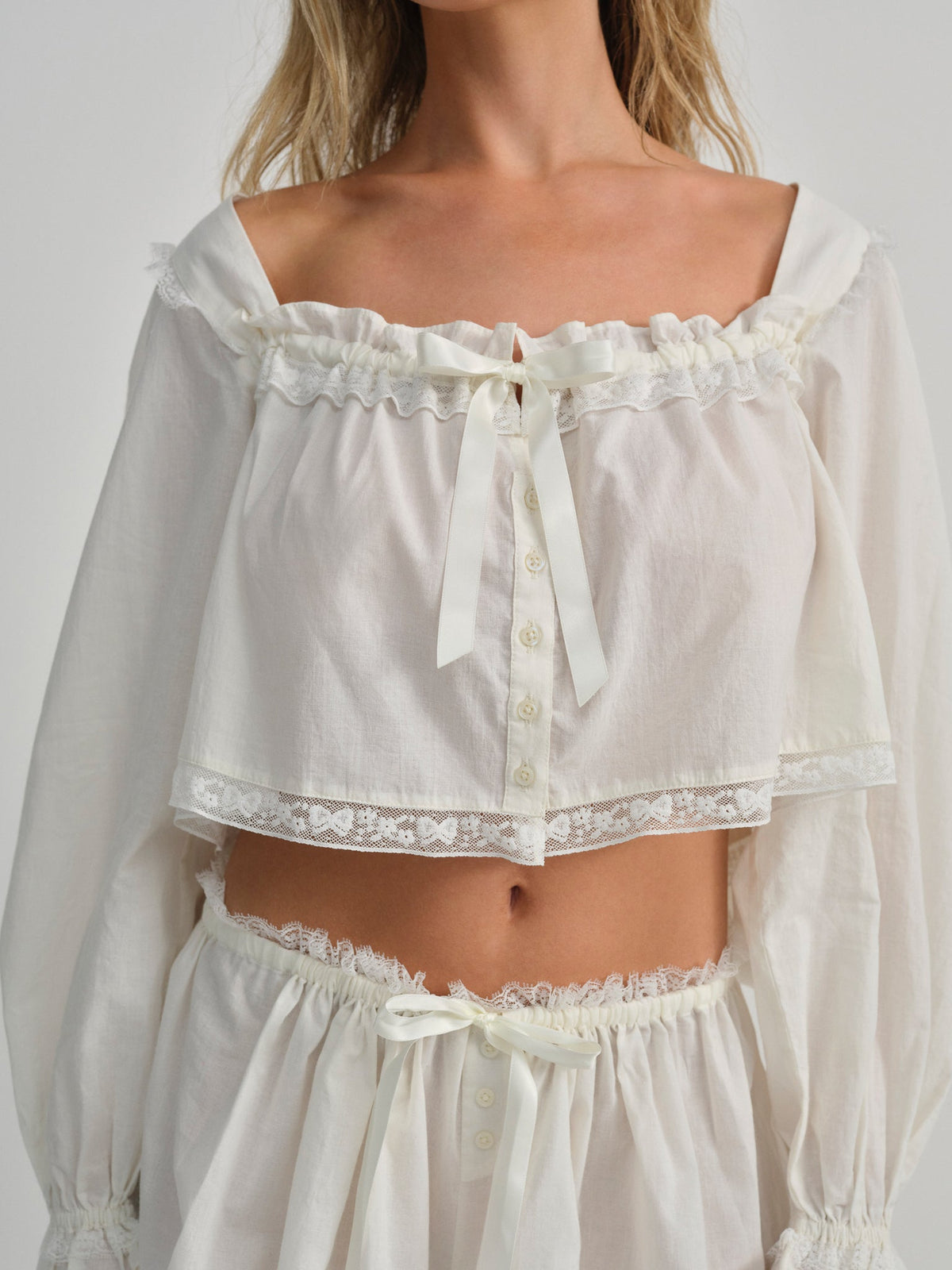 Venetia Sleep Top - Vintage Cream