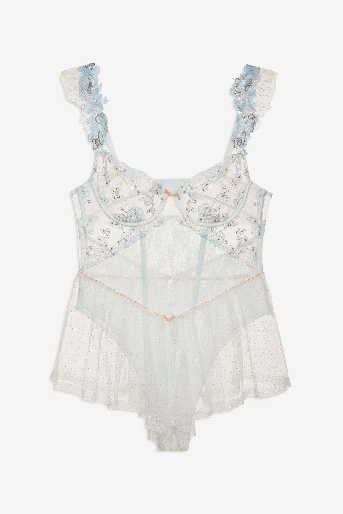 Winter Roses Romper - Blue