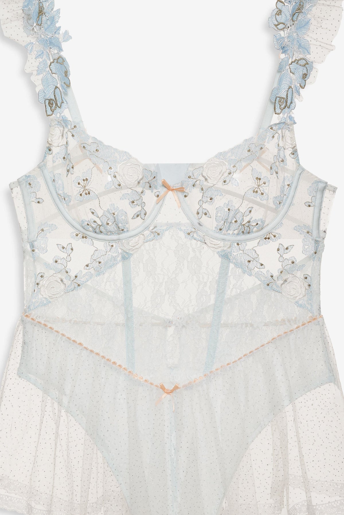 Winter Roses Romper - Blue