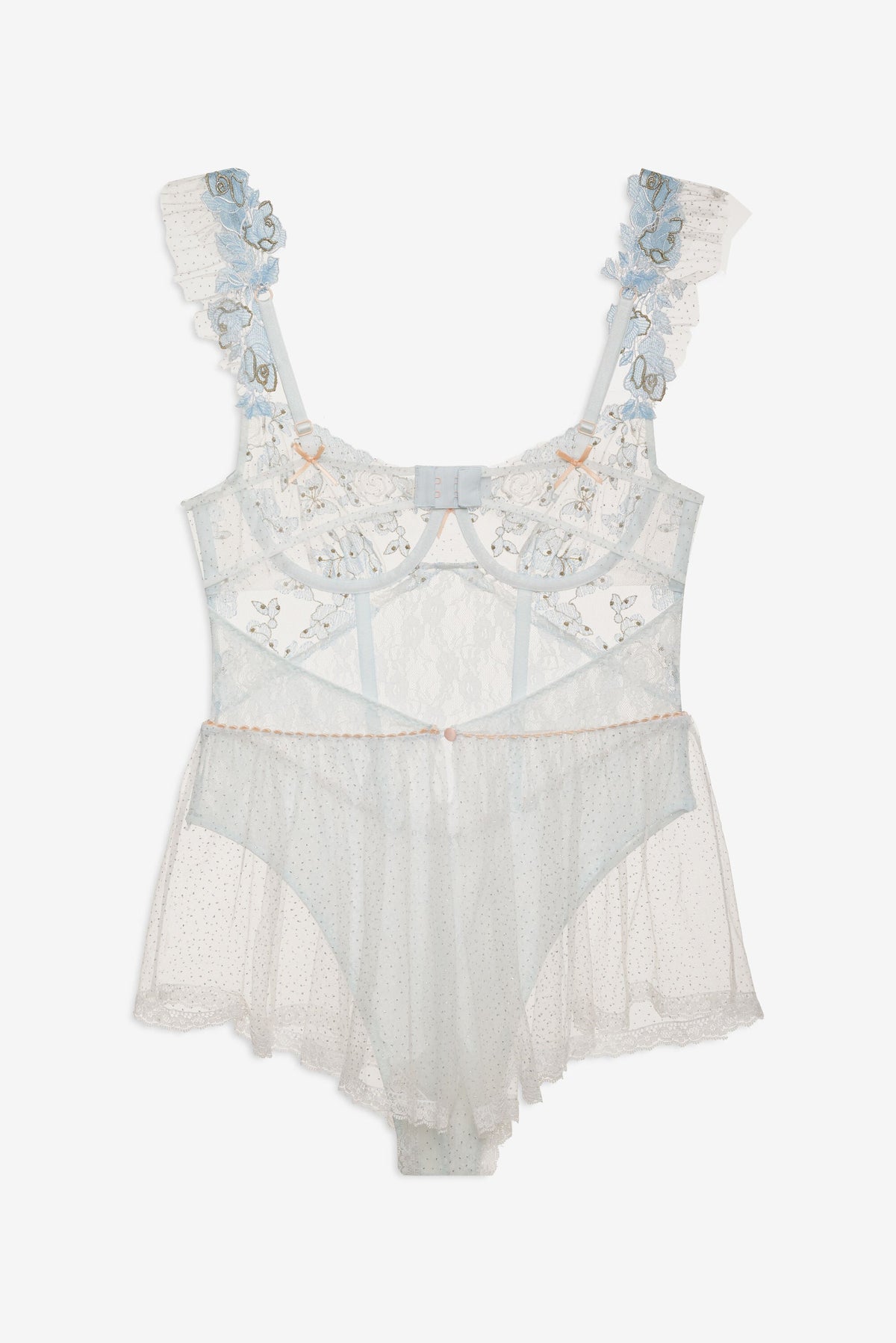 Winter Roses Romper - Blue